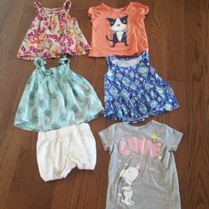 Lot of 5 summer 2T tops